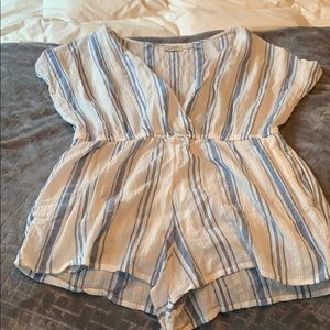 White and blue romper